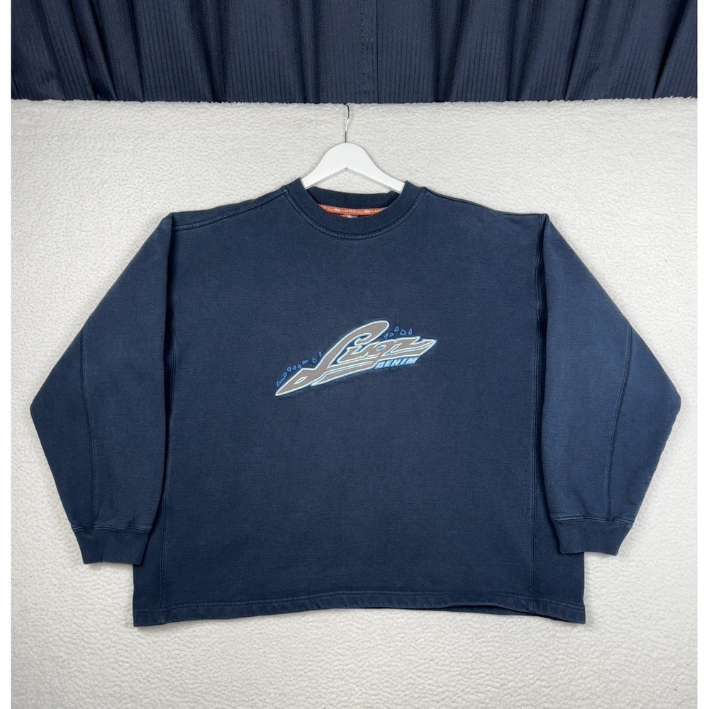 Vintage  LUGZ DENIM Sweatshirt Crewneck Y2K Navy Blue  - Men's XL